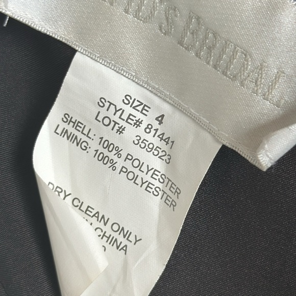 davids bridal, long black gown, polyester color truffle - Picture 12 of 15